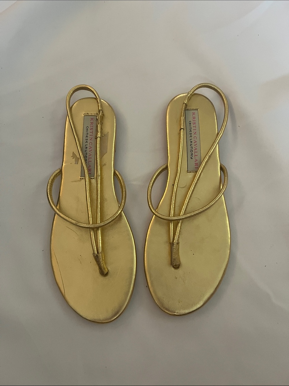 Chinese Laundry Metallic Gold Loop Strap Sandals
